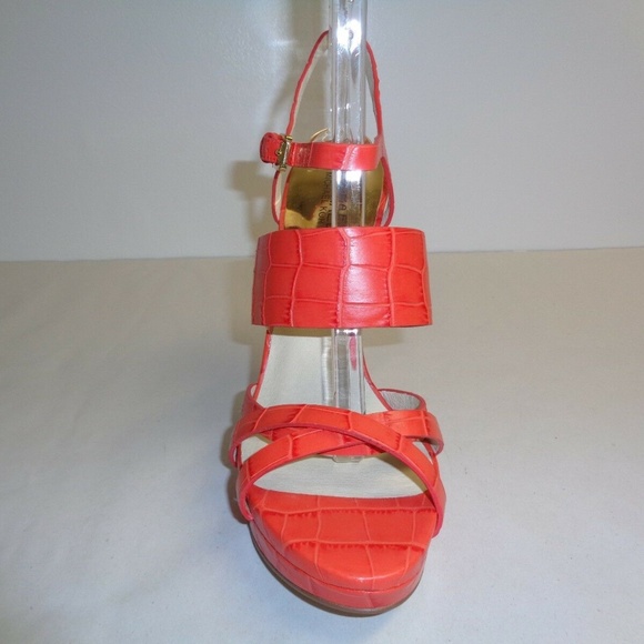 Michael Kors NADJA PLATFORM Orange New Sandals - Picture 2 of 6